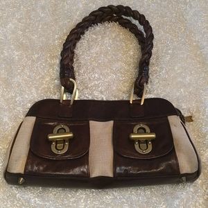 Gorgeous Trina Turk Brn leather/canvas bag!!